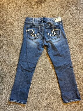 Silver Capri Women's Blue Cropped Contrast Pocket Stitching